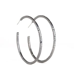 Paparazzi Textured Silver Hoop Earrings